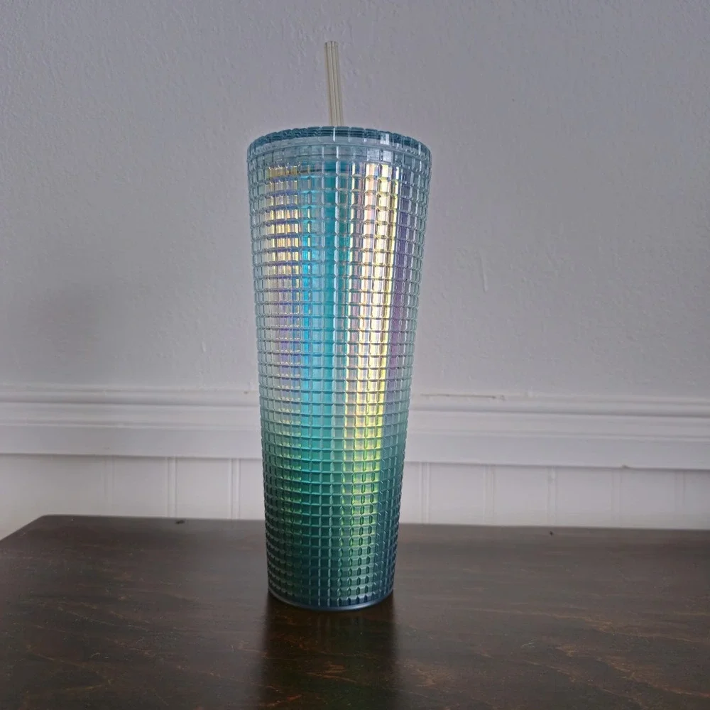 Starbucks 2022 Jeweled Rainforest Green Ombre Cold Cup Tumbler 24 oz Venti